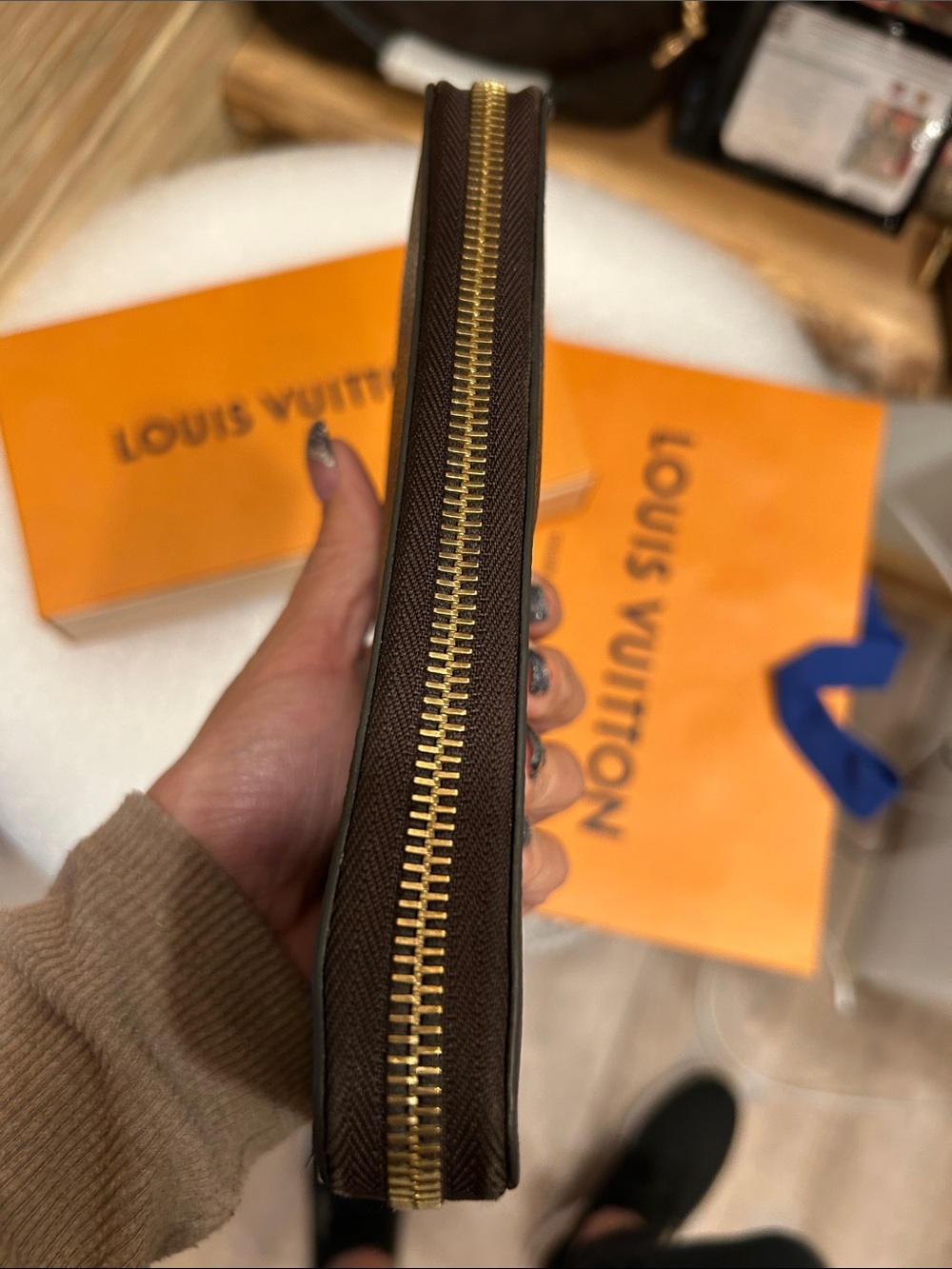 Louis Vuitton Brown Monogram Zip Wallet - Picture 5 of 7